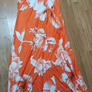 Orange Floral Maxi Dress